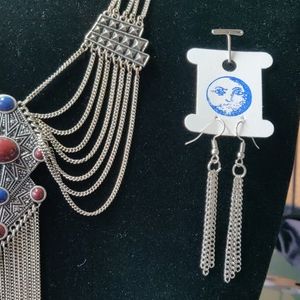 Deco/ Egyptian revival necklace w/earrings. (#82)